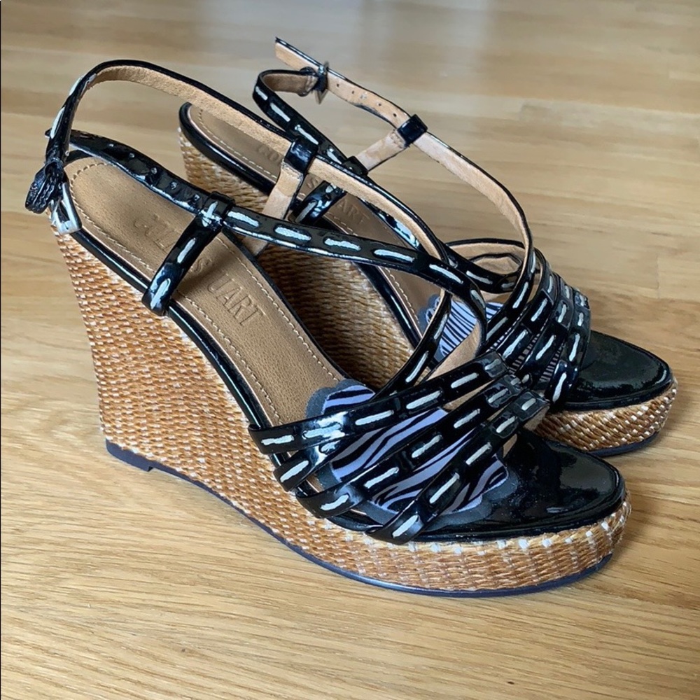 CUTE SUMMERY BLACK WEDGES DISCOUNTED 3.5”
